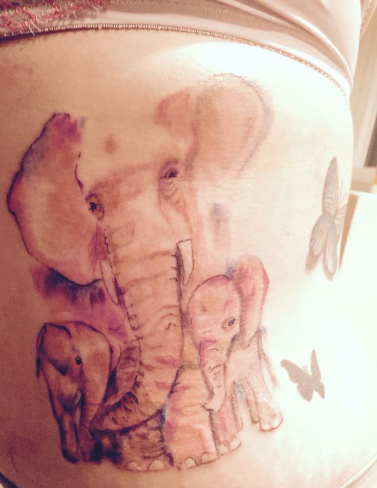 Watercolor Elephant Tattoo 2016