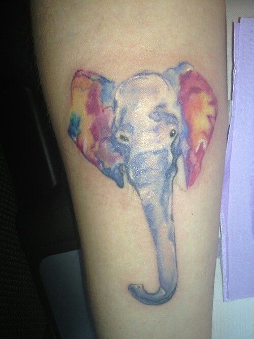 Watercolor Elephant Tattoo Ideas