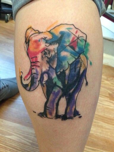 Watercolor Elephant Tattoos New