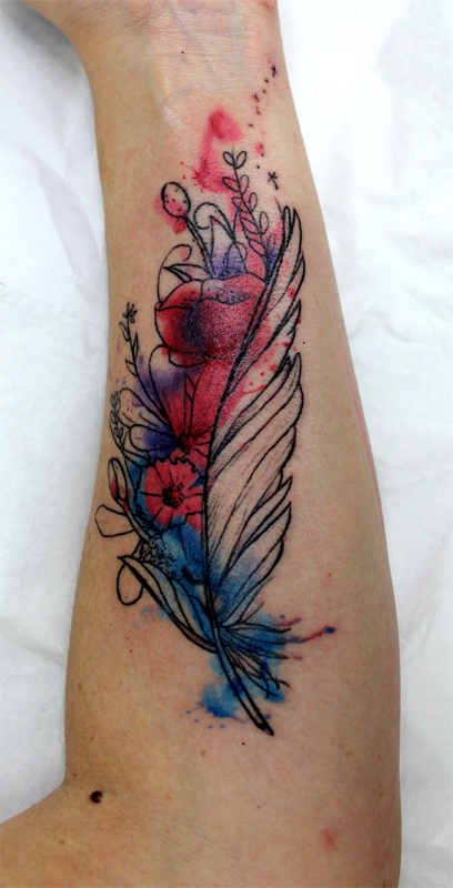 Watercolor Feather Tattoo Fine Ideas