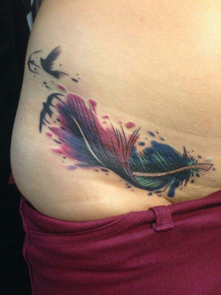 Watercolor Feather Tattoo idea