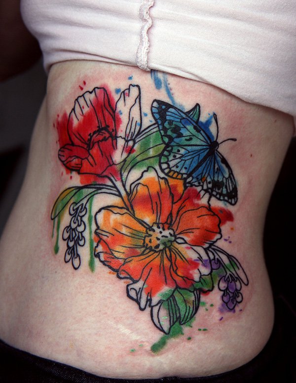 Watercolor Flower Tattoo 2010