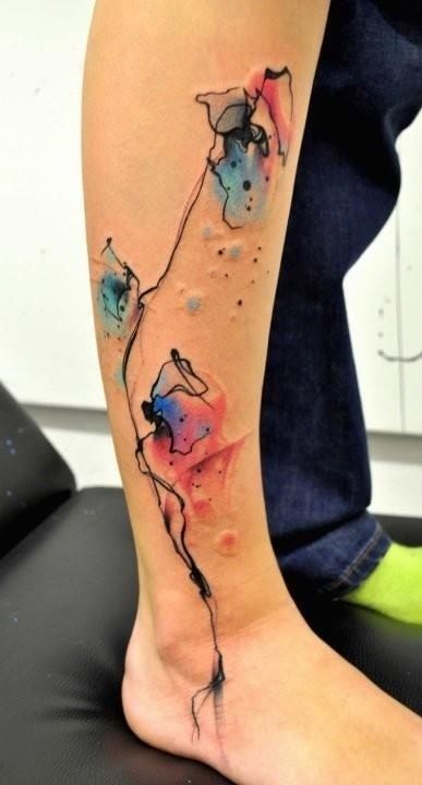 Watercolor Flower Tattoo Designs
