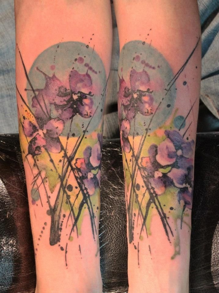 Watercolor Flower Tattoos 2015