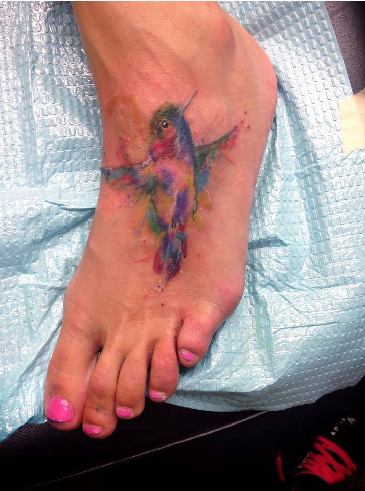 Watercolor Foot Tattoo Ideas