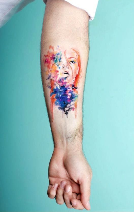 Watercolor Forearm Tattoo