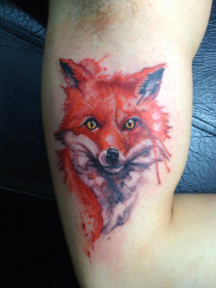 Watercolor Fox Tattoo 2000