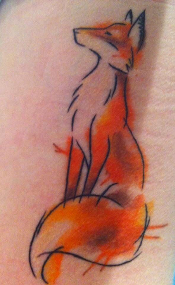 Watercolor Fox Tattoo New Design