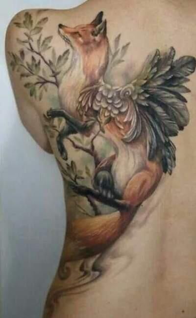 Watercolor Fox Tattoo New
