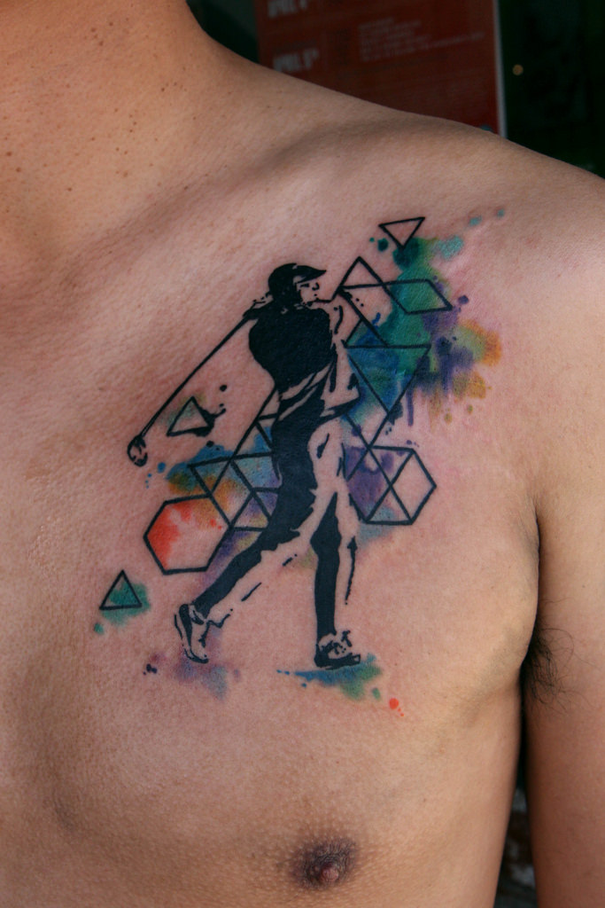 Watercolor Geometric Tattoo 2015