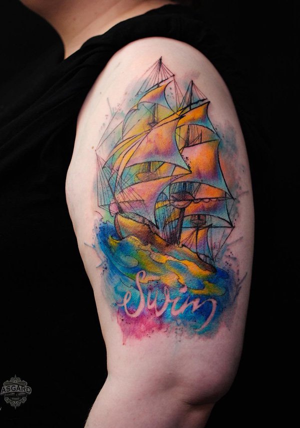 Watercolor Half Sleeve Tattoo Designs