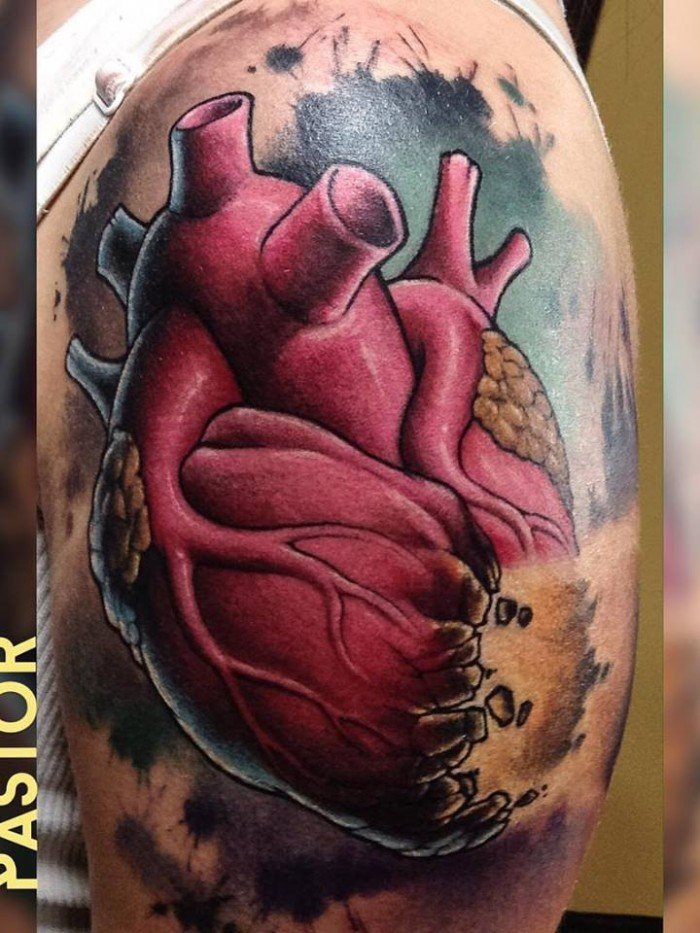 Watercolor Heart Tattoo 2001