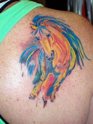 Watercolor Horse Tattoo 2001