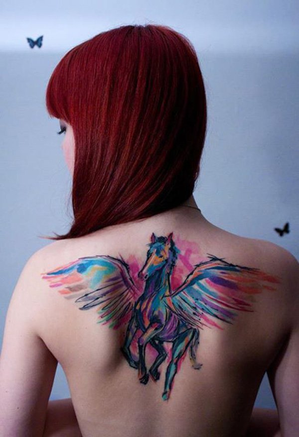 Watercolor Horse Tattoo Design Jay
