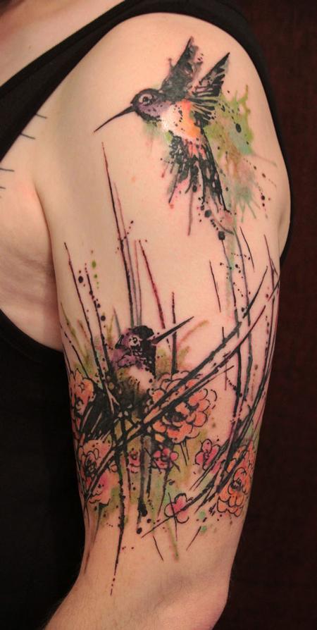Watercolor Hummingbird Tattoo Design New ideas