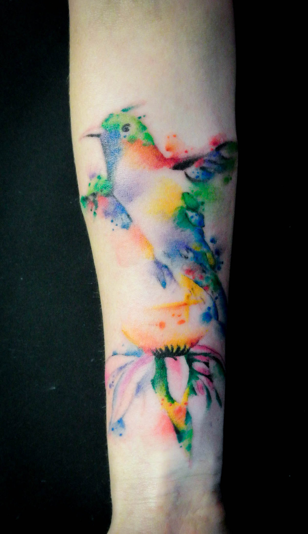 Watercolor Hummingbird Tattoo New Design