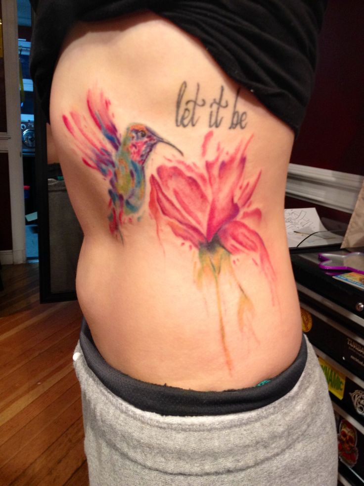 Watercolor Hummingbird Tattoo New Idea