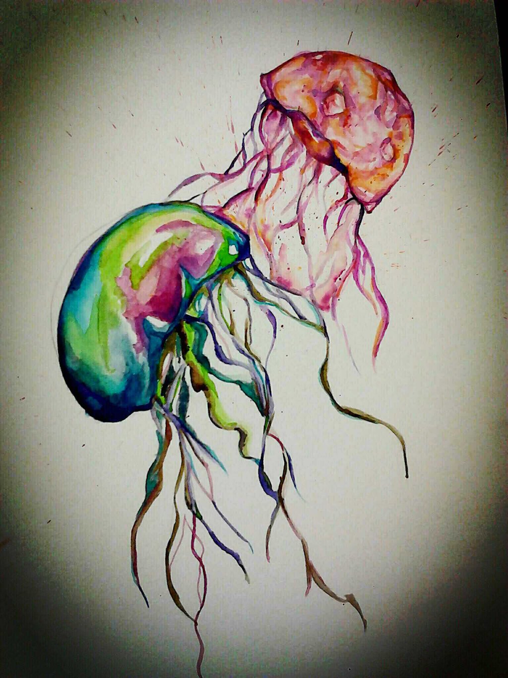Watercolor Jellyfish Tattoo Idea