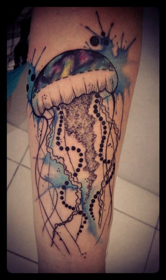 Watercolor Jellyfish Tattoo Ideas