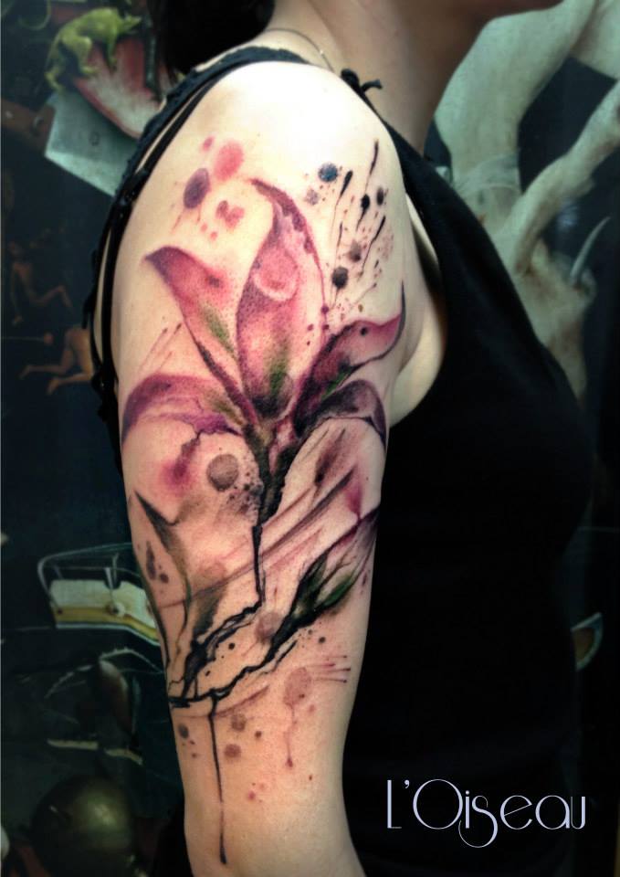 Watercolor Lily Tattoo Designs