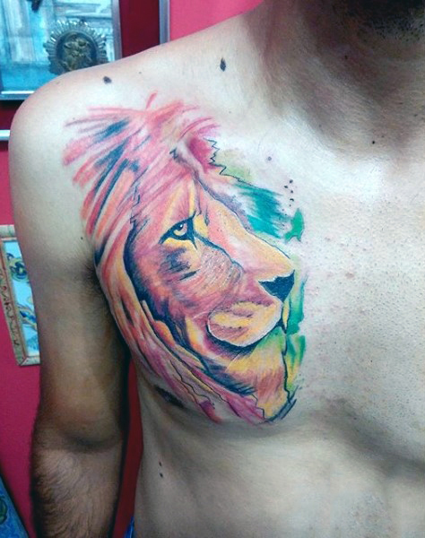 Watercolor Lion Tattoo 2016