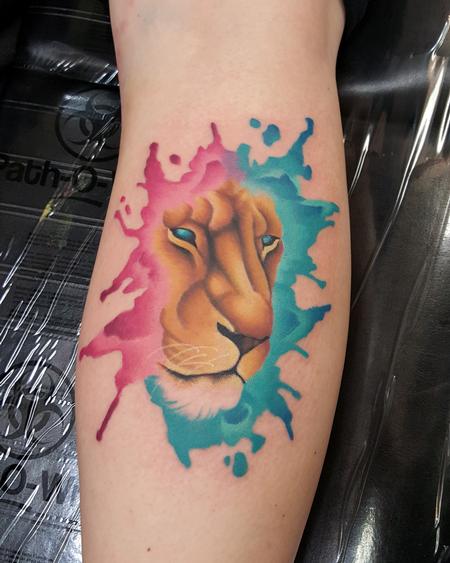 Watercolor Lion Tattoo Designs