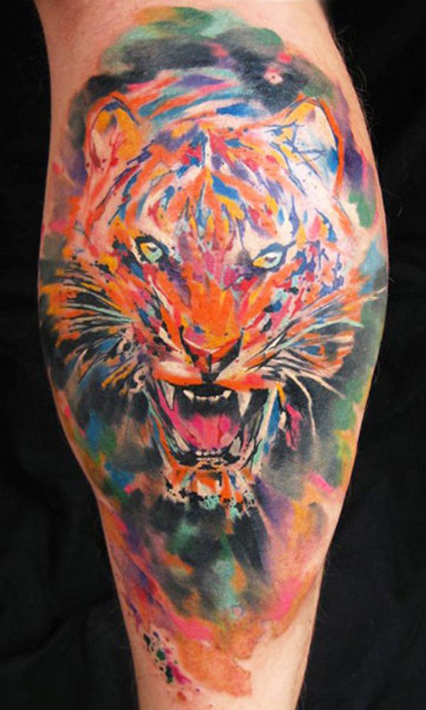 Watercolor Lion Tattoo New