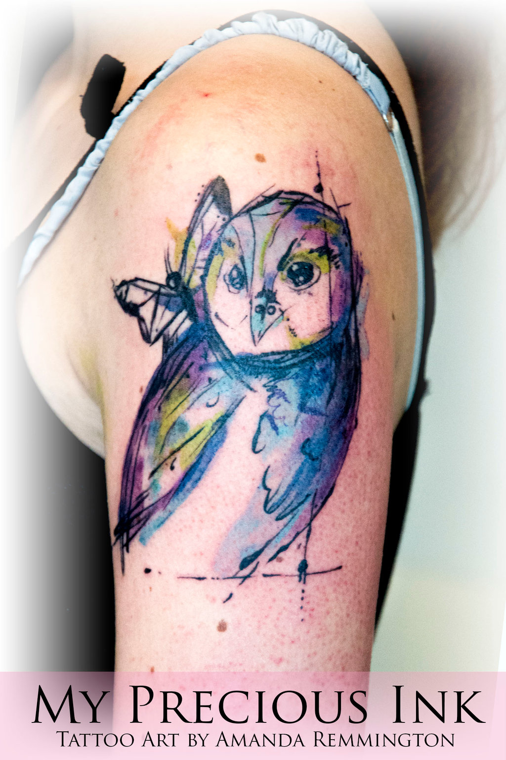 Watercolor Owl Tattoo New
