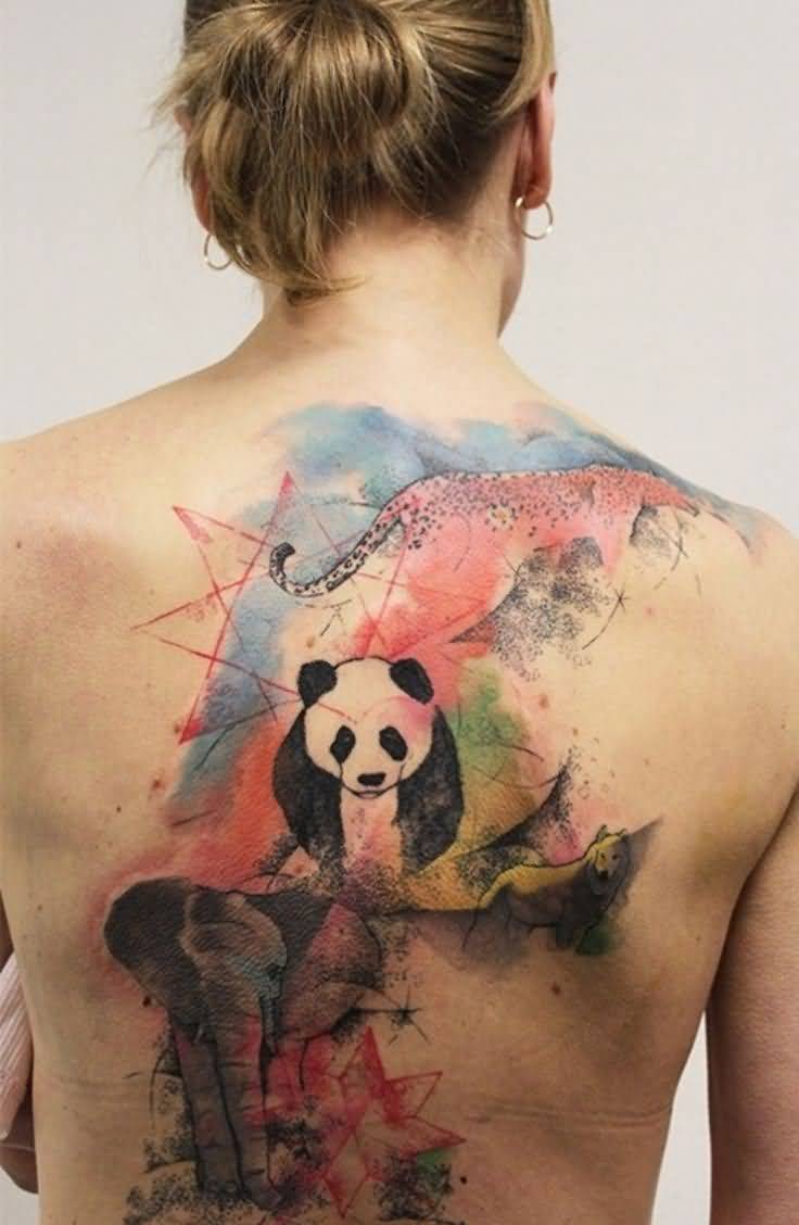 Watercolor Panda Tattoo