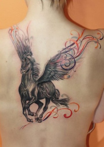 Watercolor Pegasus Tattoo