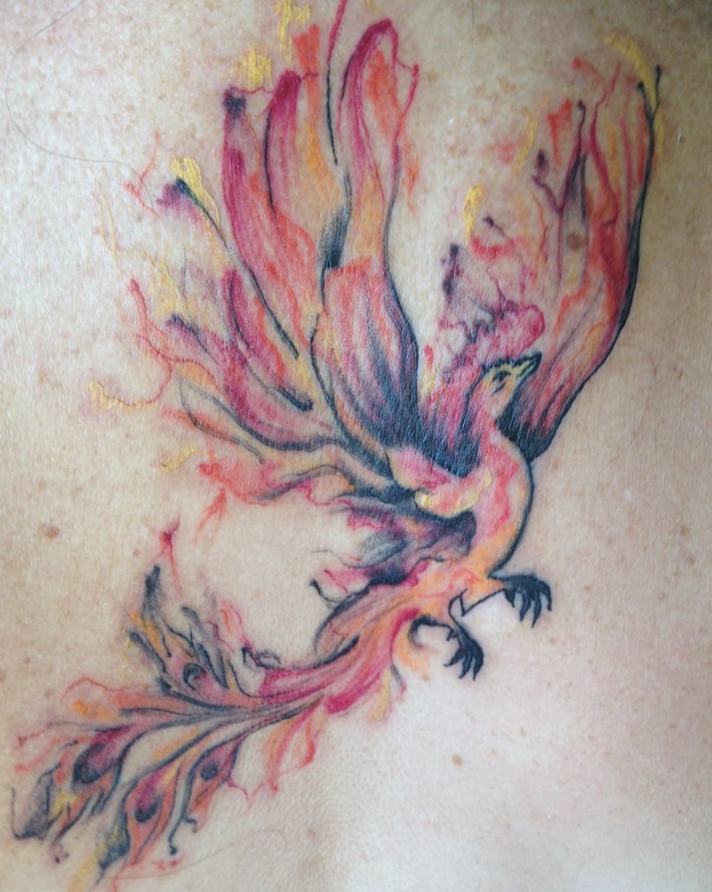 Watercolor Phoenix Tattoo new