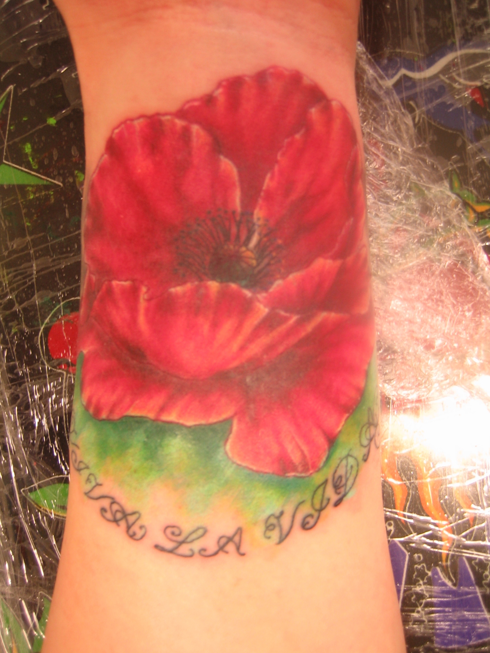 Watercolor Poppies Tattoo