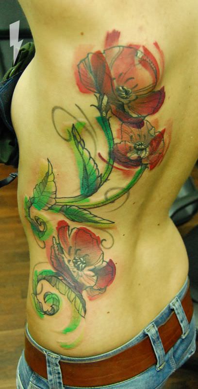 Watercolor Poppy Tattoo 2014