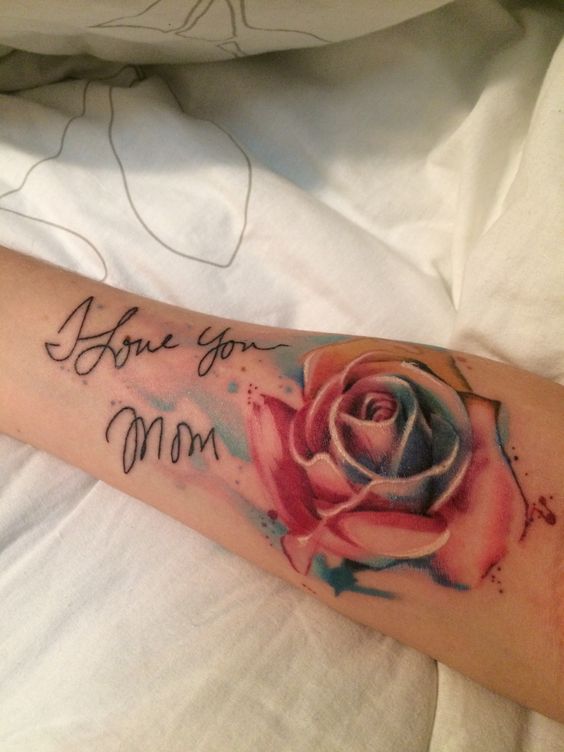 Watercolor Red Roses Tattoo