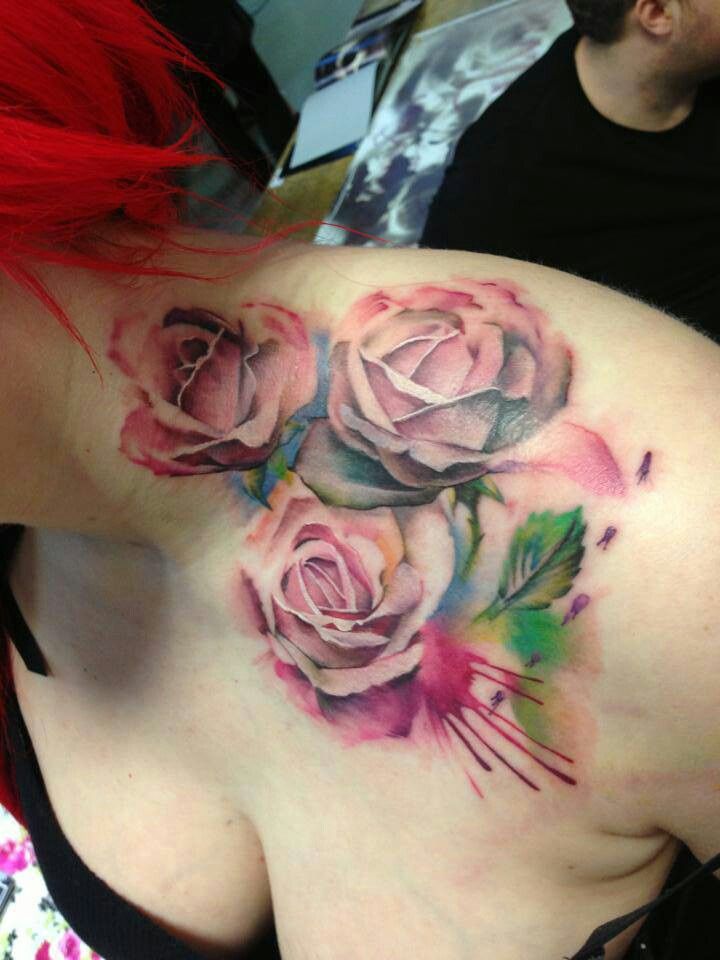 Watercolor Rose Tattoo 2010