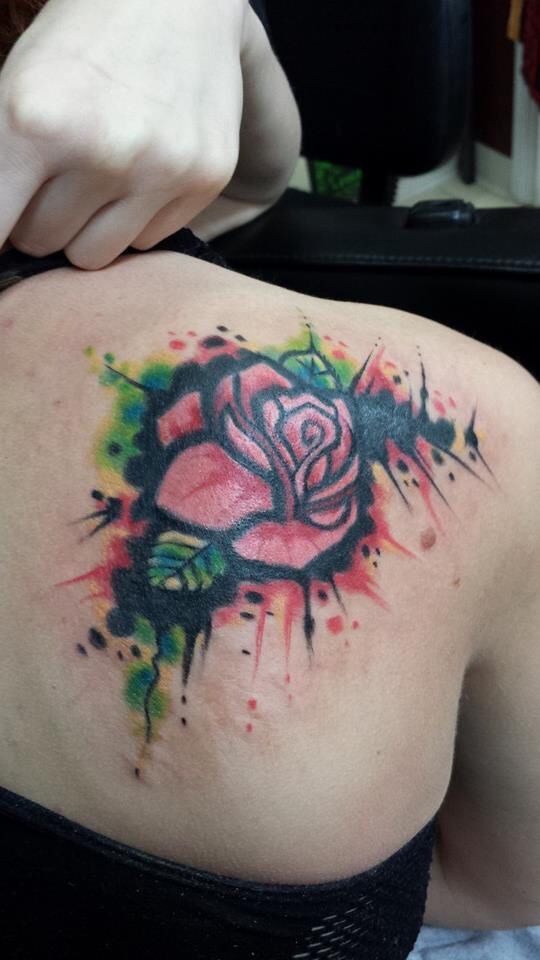 Watercolor Rose Tattoo 2011