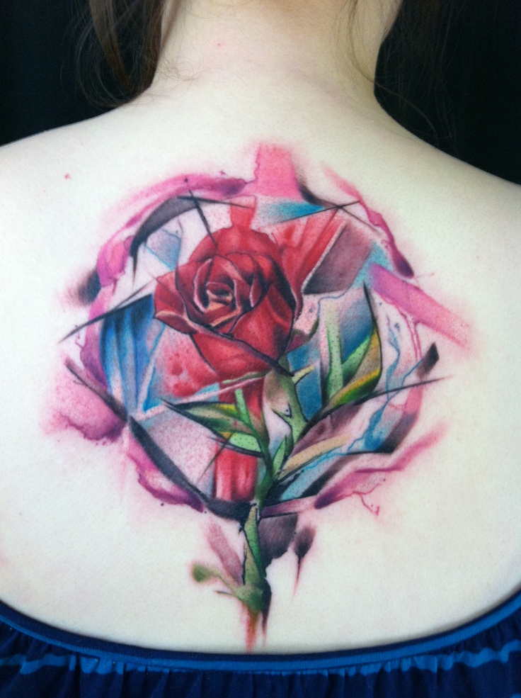 Watercolor Rose Tattoos