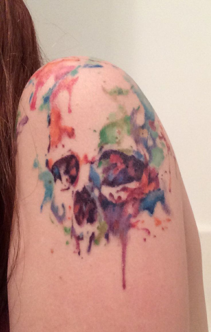 Watercolor Skull Tattoos Girls Ideas
