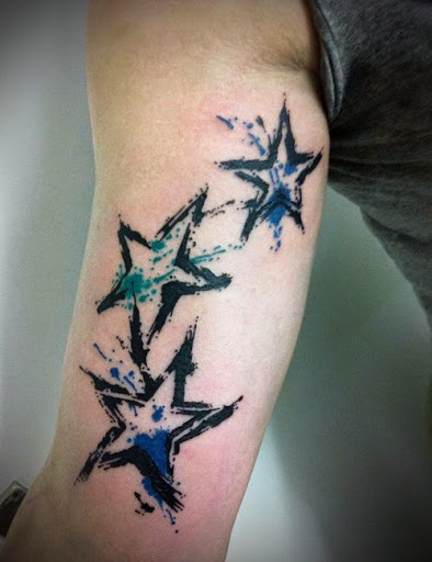 Watercolor Star Tattoo Designs