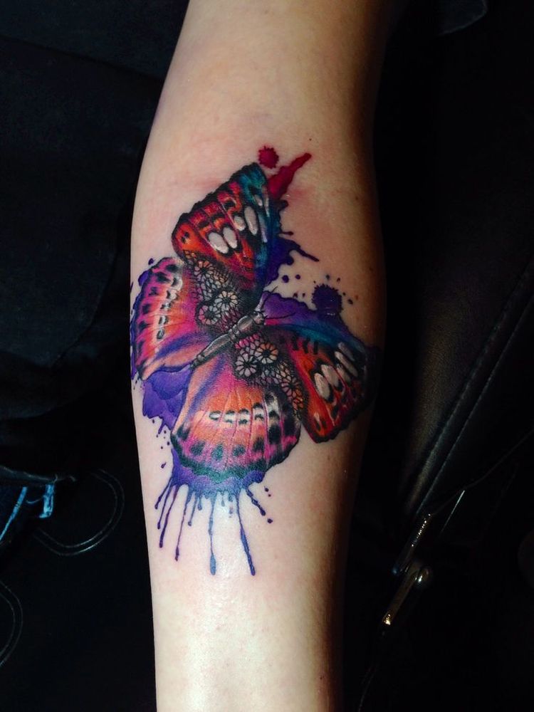 Watercolor Tattoo Butterfly Lace