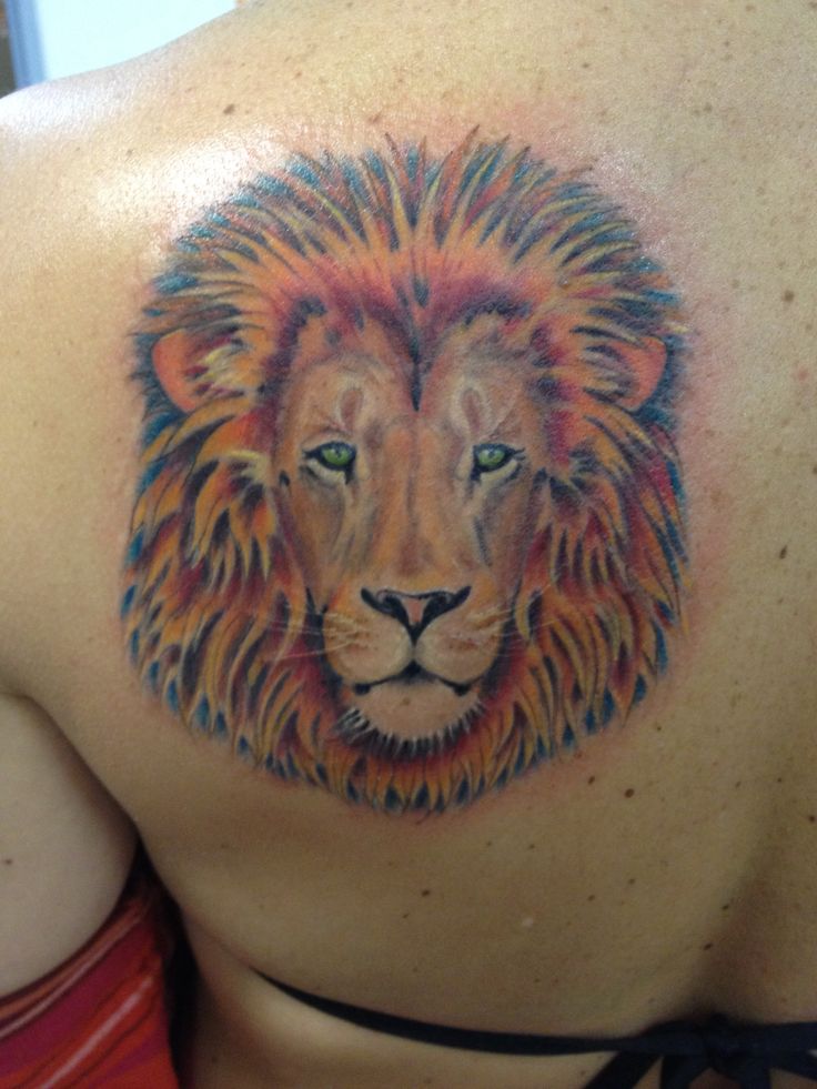 Watercolor Tattoo Lion Eyes
