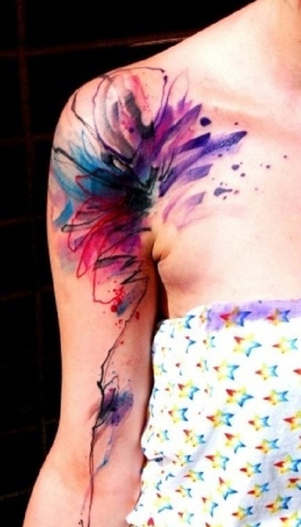 Watercolor Tattoo Shoulder Arm