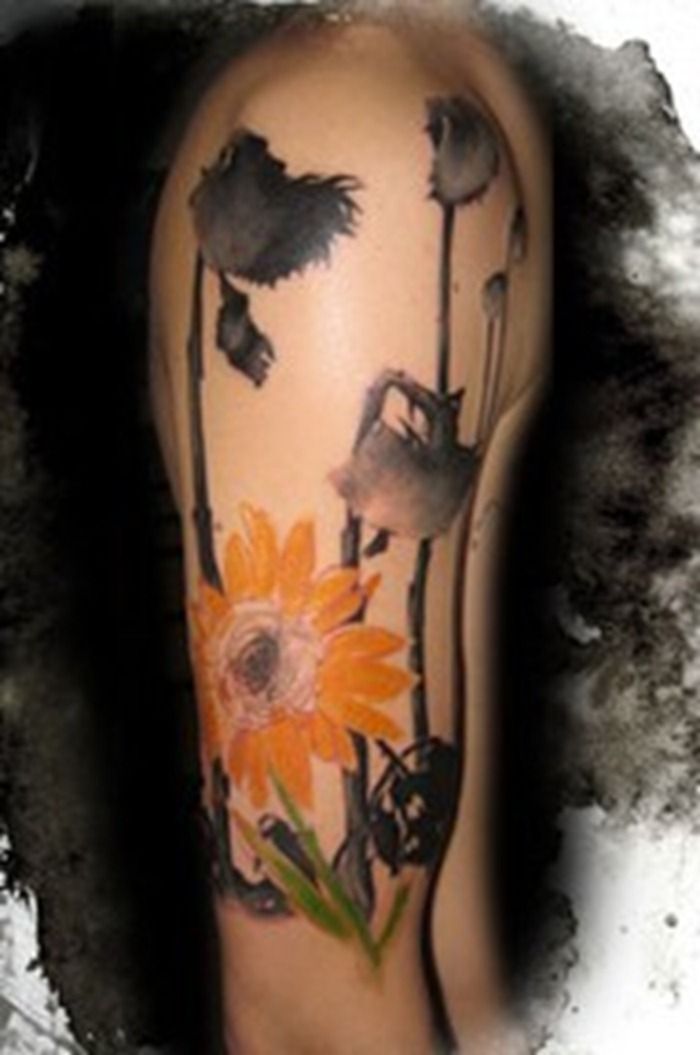 Watercolor Tattoo Sunflowers new