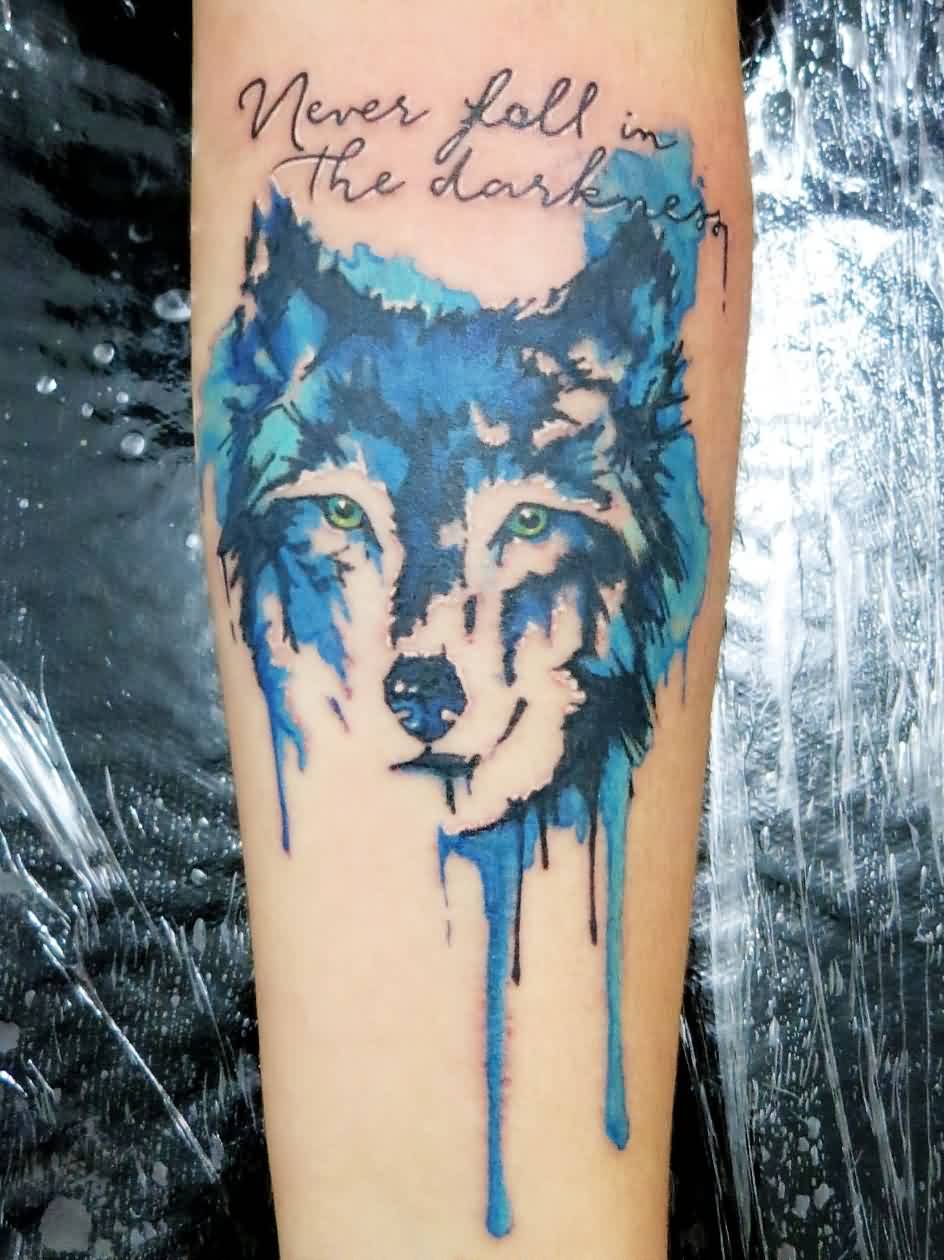Watercolor Tattoo Wolf