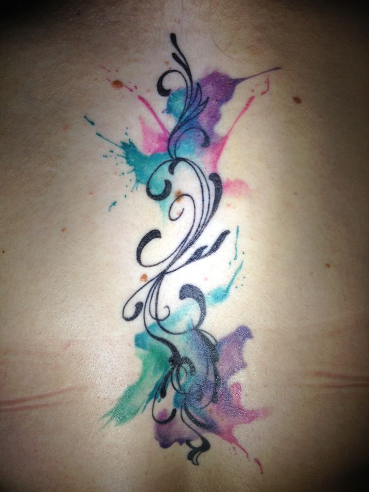 Watercolor Tattoo with Stars