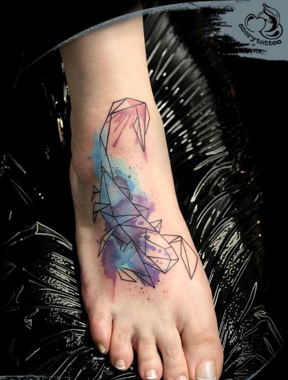 Watercolor Tattoos On Foot