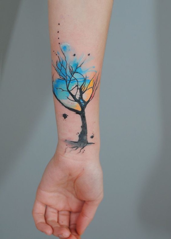 Watercolor Tree Tattoo 2011