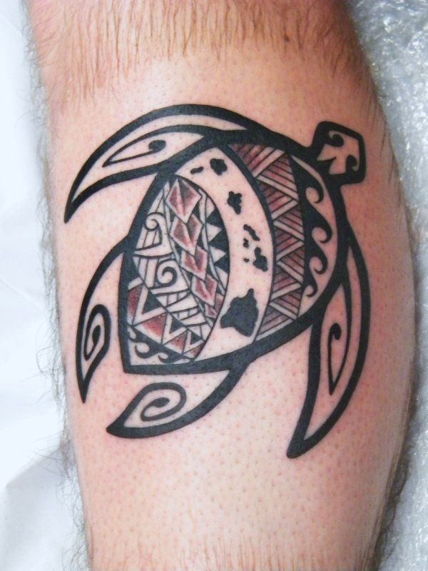 Watercolor Turtle Tattoo Tribal