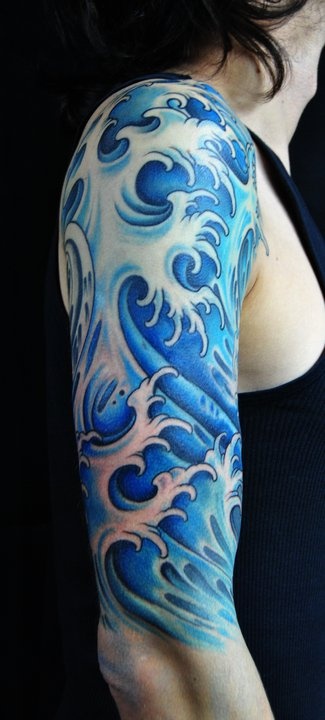 Watercolor Wave Tattoo