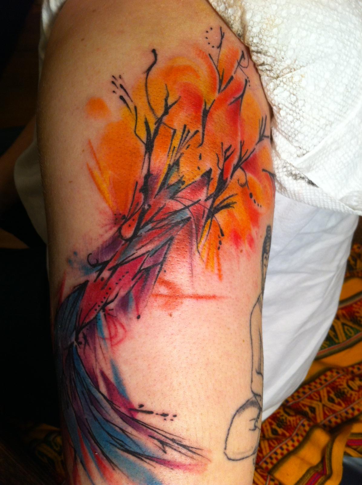 Watercolor Willow Tree Tattoo